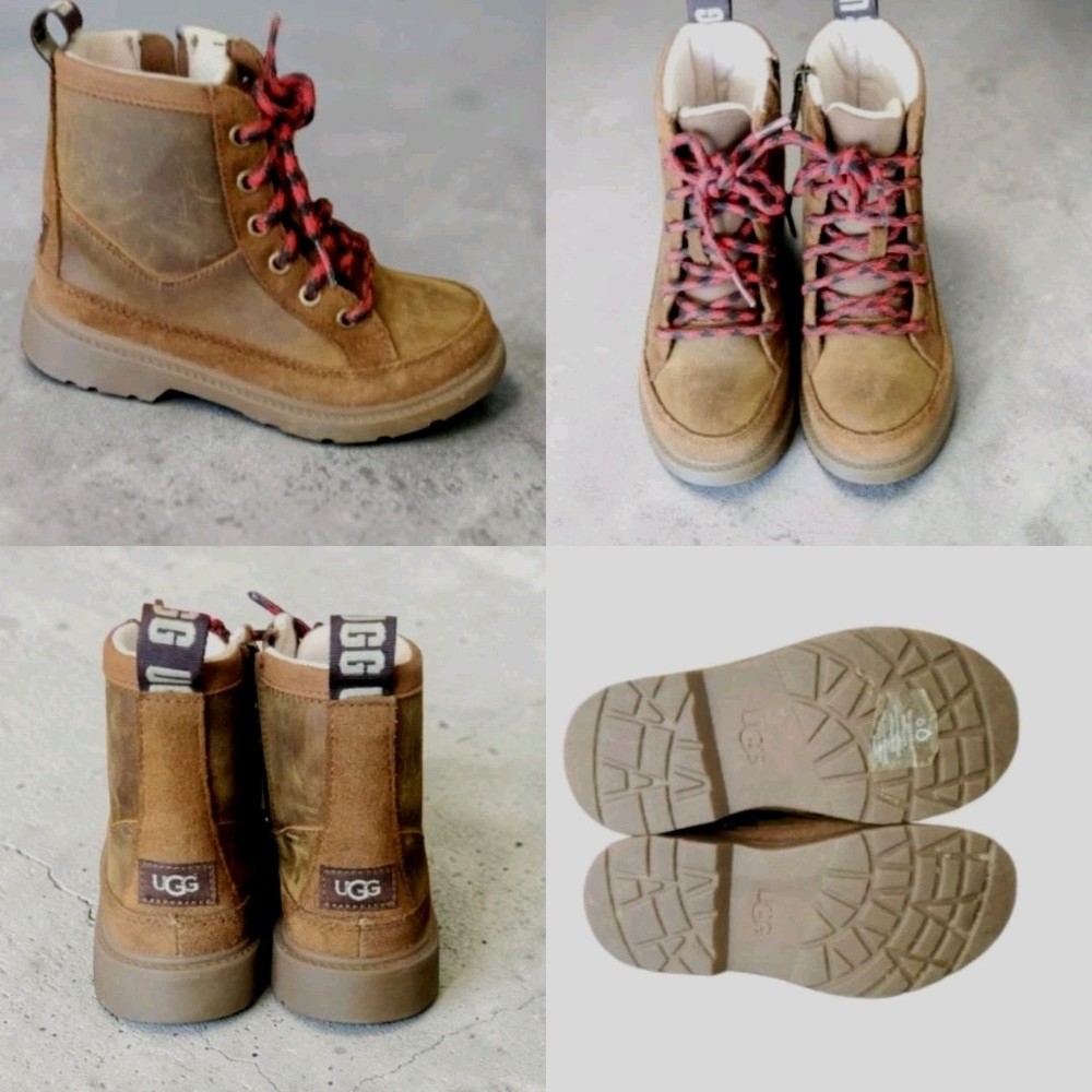 UGG Kids‘ Robley Waterproof Ankle Boot Brown Suede Hiking Camping! 13 Excellent