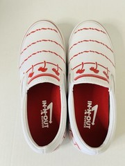 In-N-Out Burger Slip-On Shoes Kids Size 5 White Red Palm Tree Canvas Sneakers