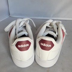 Adidas Cloudfoam Advantage White Red Gold Tennis Shoes Kids Size 5
