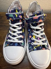 Kids Shoe Solar Dinosaur Canvas Mid Top Shoes W/ Strap SZ 3-4, 206mm NEW
