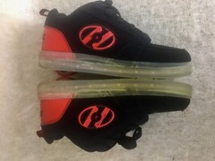 HEELYS Wheels Skate Shoes Size 5 YTH Black Red Metallic Trim Logo #HES10153