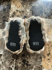 Disney Star Wars Slippers Chewbacca Brown Faux Fur KIDS Size Large 9-10 NEW!!