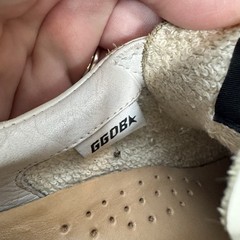 Golden Goose Superstar White Purple Star Rose Gold Glitter Heel Sneaker Size 31