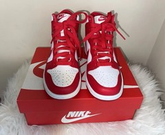 Nike Dunk High (GS) White/University Red – Big Kids Shoes (3.5 Y)