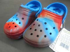 New Crocs Classic Lined Out of This World Clog Childs 10 Multicolor Blue Liner