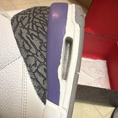 Jordan Air Jordan 3 Retro GS White Black Dark Iris Sneakers 6.5Y Unisex Kids