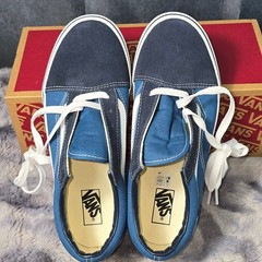 NWB Vans Old Skool Navy Blue Suede Canvas Skate Shoes Kids Size 6.0/ WMNS 7.5
