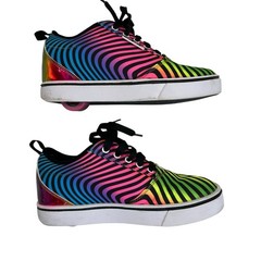 Heelys Pro 20 Prints Black/Rainbow Zebra Print Skate Rolling Shoe Youth Size 4