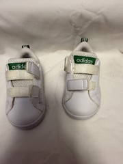 Adidas Baby sz 4 or 4k Stan Smith Comfort Closure Shoes 2 Strap Green White