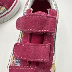 Vans Old Skool Rainbow Logo Pink Suede & Canvas Kids Shoes Size 1.5