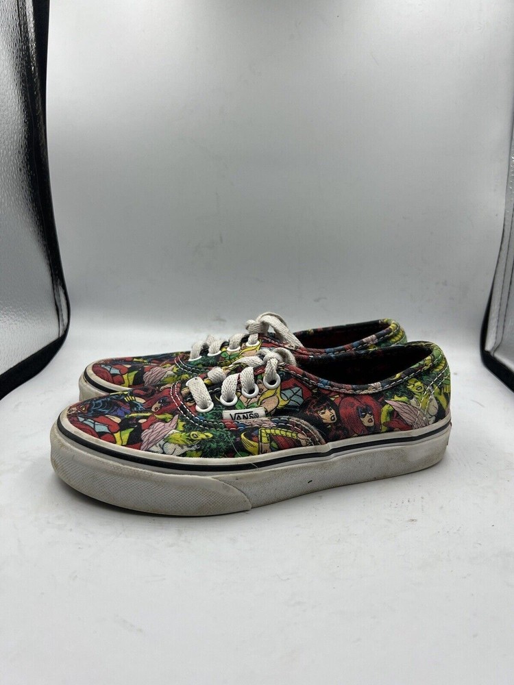Vans X Marvel Comics Authentic Multi/White Kids Sneakers Youth Size 1