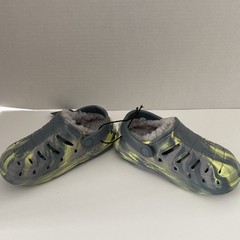 Rugged Shark Crocs Size 8 Slip on Clogs Shoes Fuzzy Kids