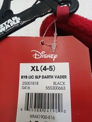 Star Wars DARTH VADER~Slippers Size X-LARGE (4-5)~NEW with tags