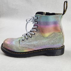 ​Dr. Martens 1460 Pascal J Iridescent Boots Size 3 UK 4M/5L EU 36 Rainbow Silver