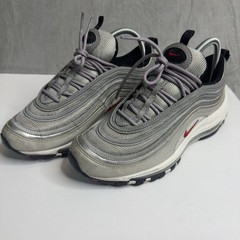 Nike Air Max 97 OG Silver Bullet Kids 6.5Y Women 8 Metallic Silver Red