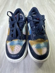 Nike Dunk Low SE Navy Graffiti Athletic Lifestyle Shoes DM1051-400 Youth Size 5