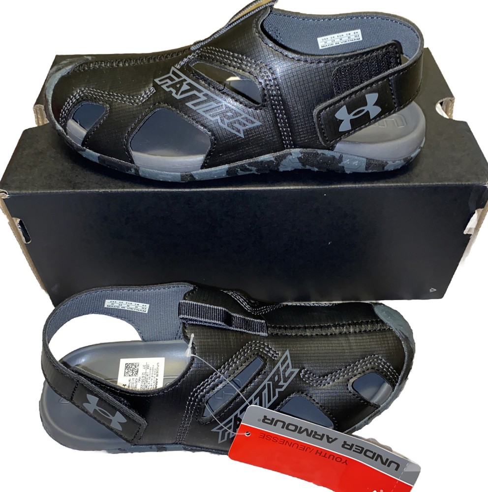 3 Y-Under Armour Unisex-Child Pre School Fat Tire Defender Slide Sandal, Black