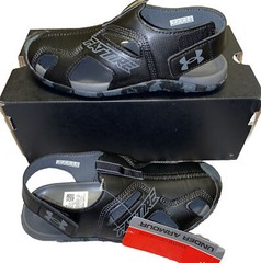 3 Y-Under Armour Unisex-Child Pre School Fat Tire Defender Slide Sandal, Black