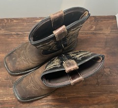 Georgia Boot Carbo-Tec Kids Us Size 2 Pull-On Zip Saddle Boot Brown GB00343C