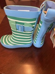 Sun Squad- Kids‘ Garden Rain Boots- Cabana Stripe, Small 5-6
