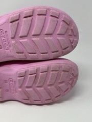 Crocs Handle It Rain Boots Pink Size J2 Kids Youth Girls Waterproof Pull-On