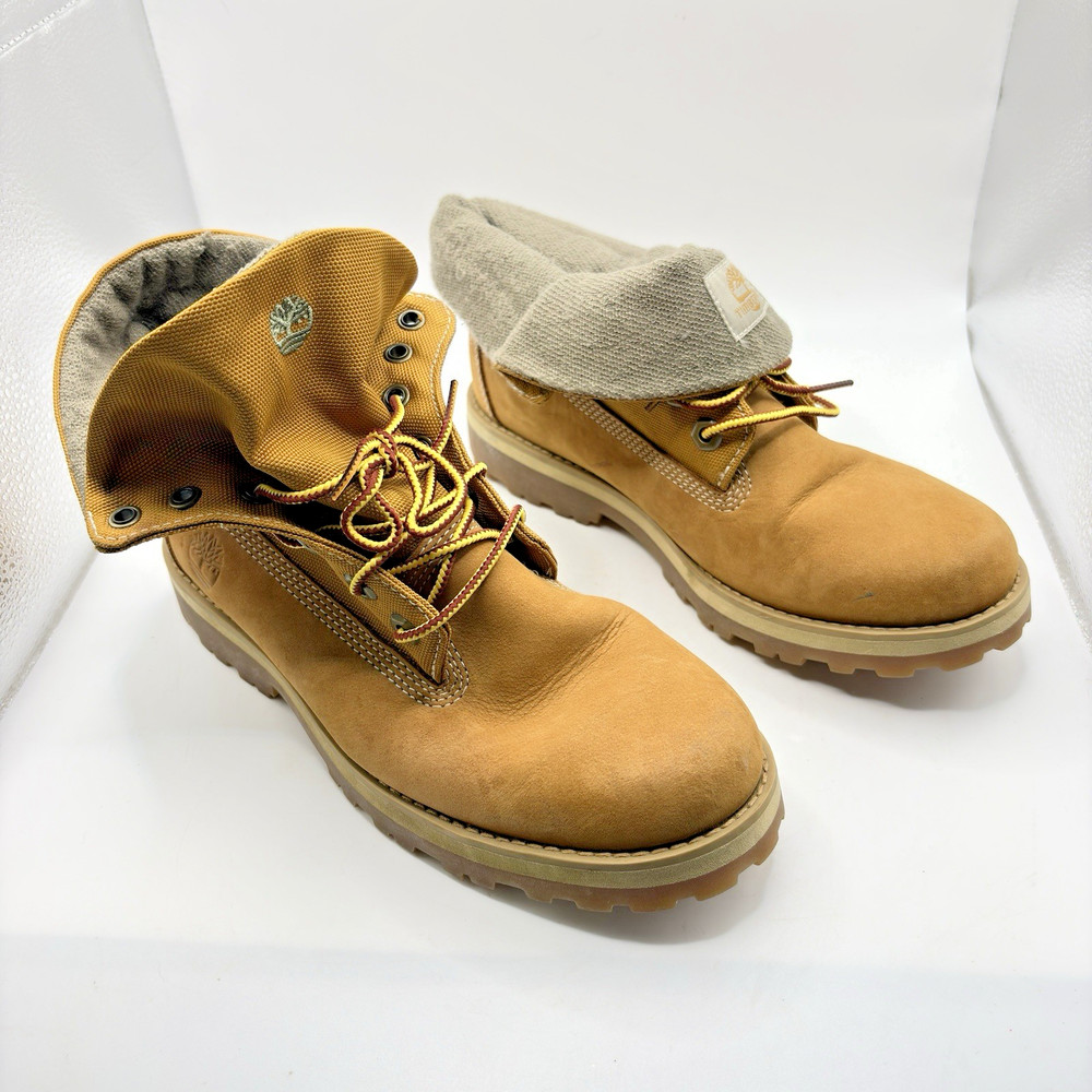 Timberland Courma Kid Roll Top Boot Ankle Wheat Nubuck Juniors Size 5.5