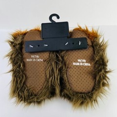 Star Wars Official Brown Chewbacca Plush Sock Top Slippers Toddler M 7/8 NWT
