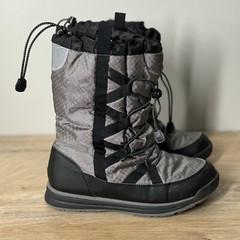 Lands End Big Kids Boots Youth Size 5M Gray Black Squall Mid Winter Snow Outdoor
