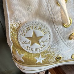 Converse All Star Chuck Taylor High Top Sneaker White/Gold Kids US 12
