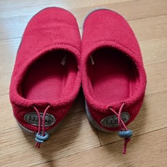 Sz 3 – 4 LL BEAN Red Kids Slipper Sweater Fleece Non Slip Leather Soles Tie Back