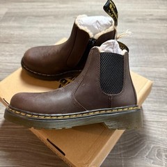 NIB Dr Martens 2976 Leonore J Dark Brown Lined Chelsea Boots Youth Size 13