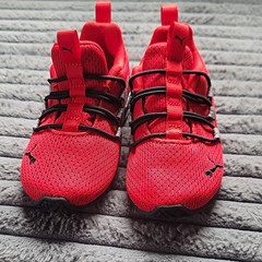 PUMA Kinderfit Unisex Kids Low Top Mesh Sneakers US 8C Red/Black 194346-33