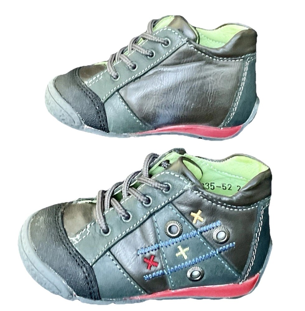 Kio Trend Leather Boots Toddler Size EU 20 USA 5 Tic Tac Toe Shoes Booties