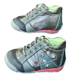 Kio Trend Leather Boots Toddler Size EU 20 USA 5 Tic Tac Toe Shoes Booties