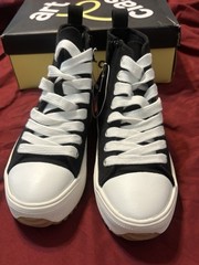 Art Class Kids Blakely High-Top Side Zip Fashion School Sneakers Black Size 13