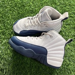 Nike Air Jordan 12 PS Sneakers White Blue High Top Lace Up Size 11C 151186-114