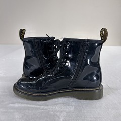 Dr. Martens Doc 1460 J Combat Boots Kids Youth Size 4 Black Patent Leather Zip