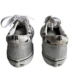 Vans Kids Old School Low Silver Black & White Checkerboard Skate Shoes Size 2