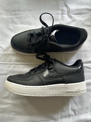 Nike Air Force 1 Low Youth Size 6.5Y Black Croc Swoosh Sneakers No Box