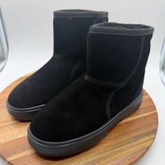 BNQ Kid’s Size 2 1/2 Winter Snow Boots Black Waterproof Faux Fur Lined 0497