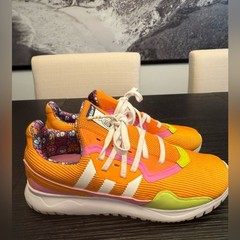 Adidas Kevin Lyons Original Flex Sneakers Kids Youth Size 5 Orange Pink Yellow