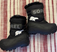 SOREL Children’s Snow Commander Boot Unisex Black Charcoal Size 6
