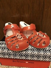 Crocs Children Drew Barrymore Isabella Sandals Shoes Tomato/White Sz C6