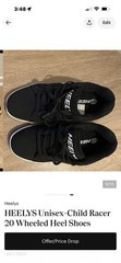 Heelys Propel 2.0 Wheeled Heel Sneakers Black/White Youth US 4 EU 35