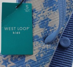 West Loop Flip-Flop Kids 13/1 S Blue Star Print Thong Sandals Slip On Summer