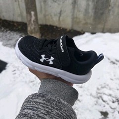 Under Armour UA BINF Assert 10 AC Kids Black/White Mesh Sneakers 6K Hook & Loop
