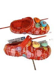 Kids Crocs Classic Lined Elevated Sweethearts Clogs ‚Red multi‘ 207814-610 NWB