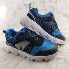 ATHLETIC WORKS Black Blue white Light Up Casual Shoes Youth Size US 2 EUR 33.5