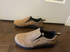 Merrell Jungle Moc Kids Brown Nubuck Leather US 6 Eur 37 UK 5 Slip On Loafers