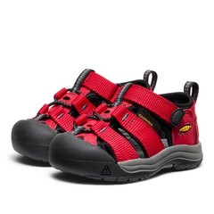 KEEN Kids Closed Toe Water Sandals, Ribbon Red/Gargoyle, Big Kid 7